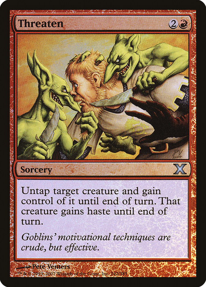 Threaten card front
