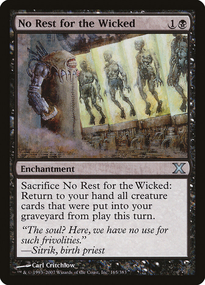 No Rest for the Wicked card front