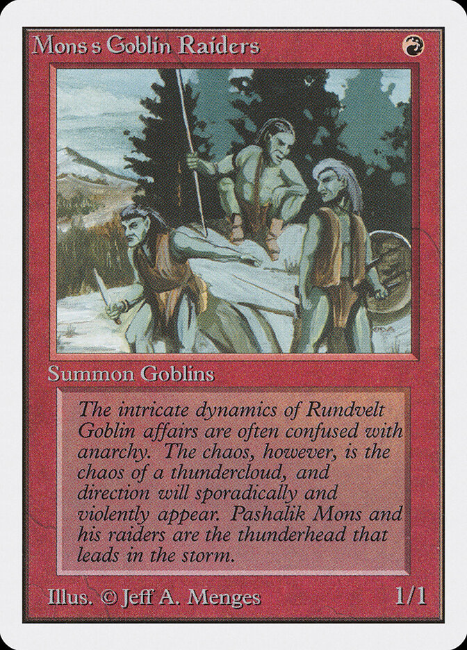 Mons's Goblin Raiders card front