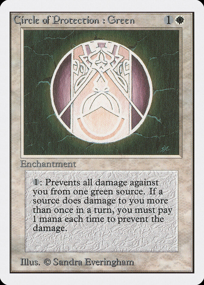 Circle of Protection: Green card front