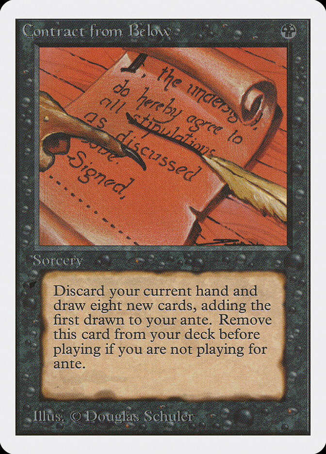 Contract from Below card front