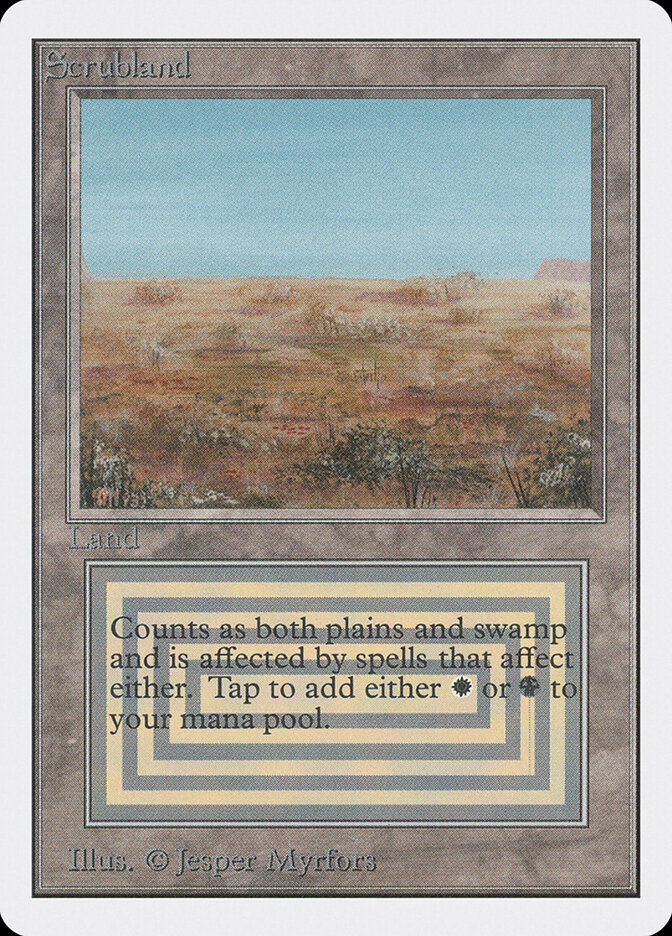 Scrubland card front