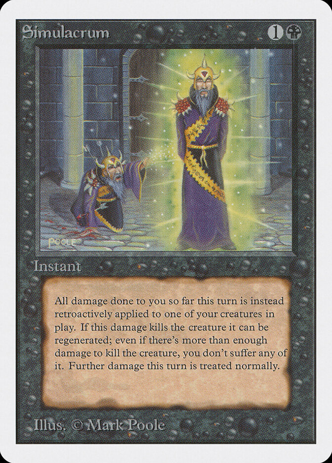 Simulacrum card front