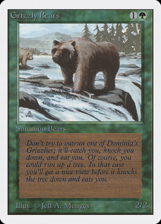 Grizzly Bears card front