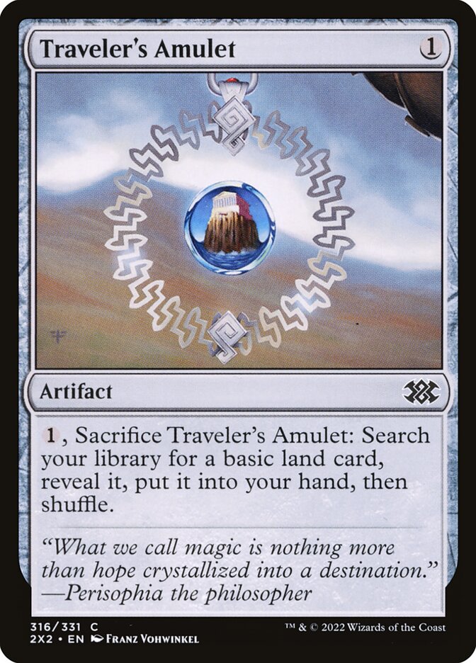 Traveler's Amulet card front