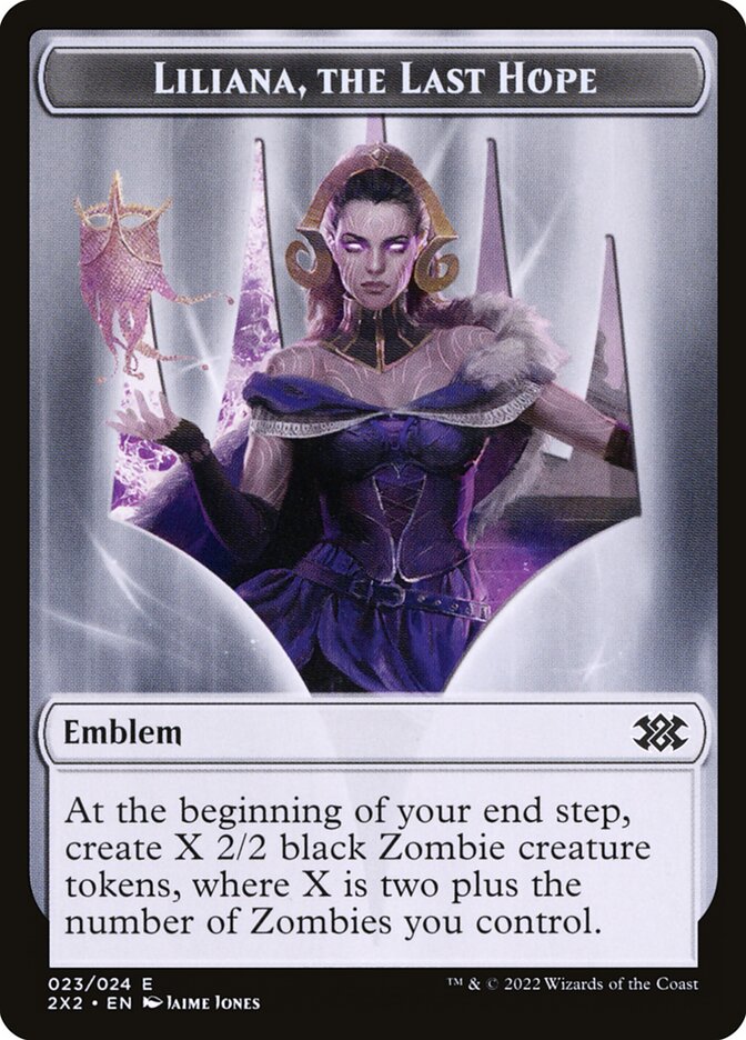 Liliana, the Last Hope Emblem card front