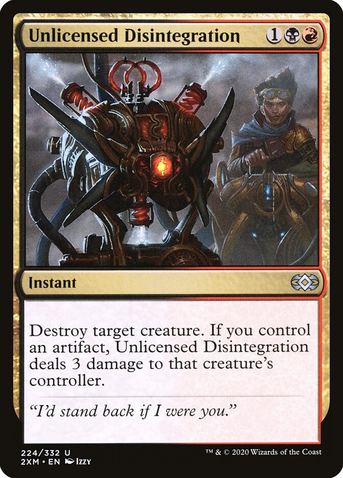 Unlicensed Disintegration card front