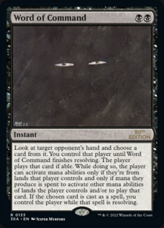 Word of Command card front