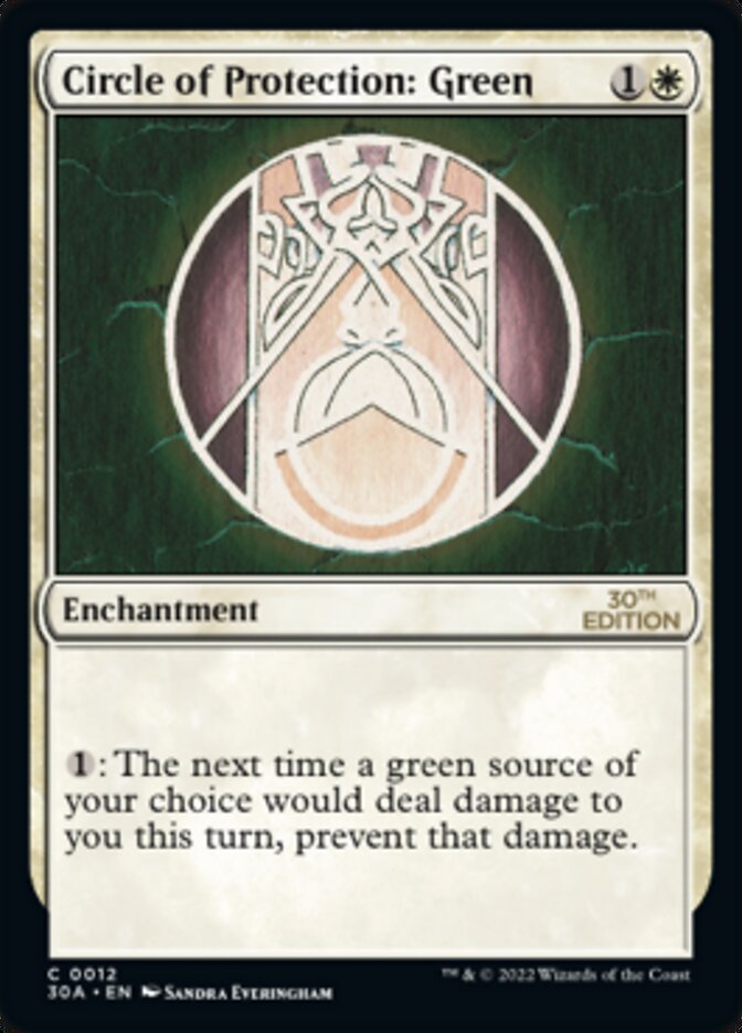 Circle of Protection: Green card front