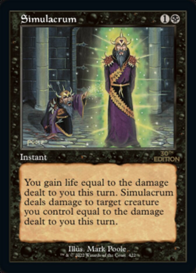 Simulacrum card front