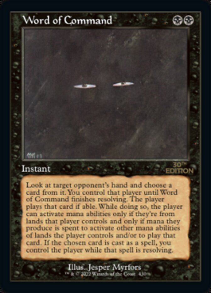 Word of Command card front