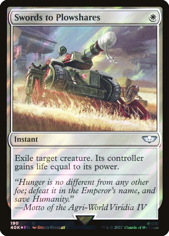 Swords to Plowshares card front