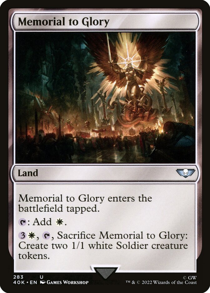 Memorial to Glory card front