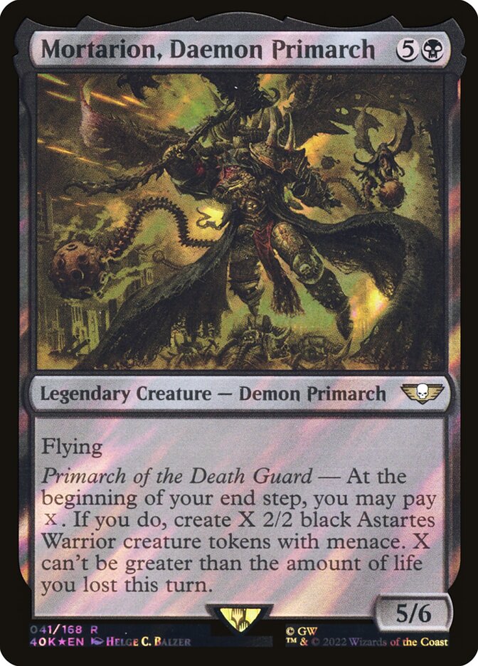 Mortarion, Daemon Primarch card front