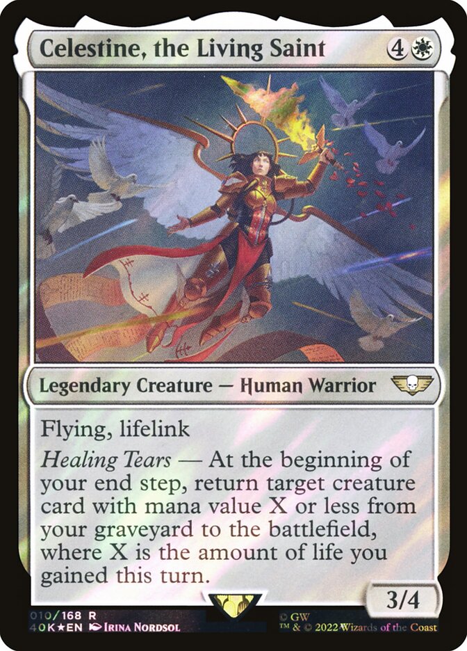 Celestine, the Living Saint card front