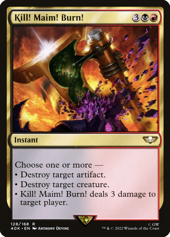 Kill! Maim! Burn! card front