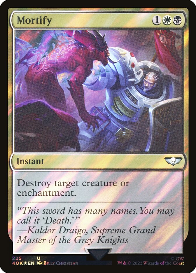 Mortify card front