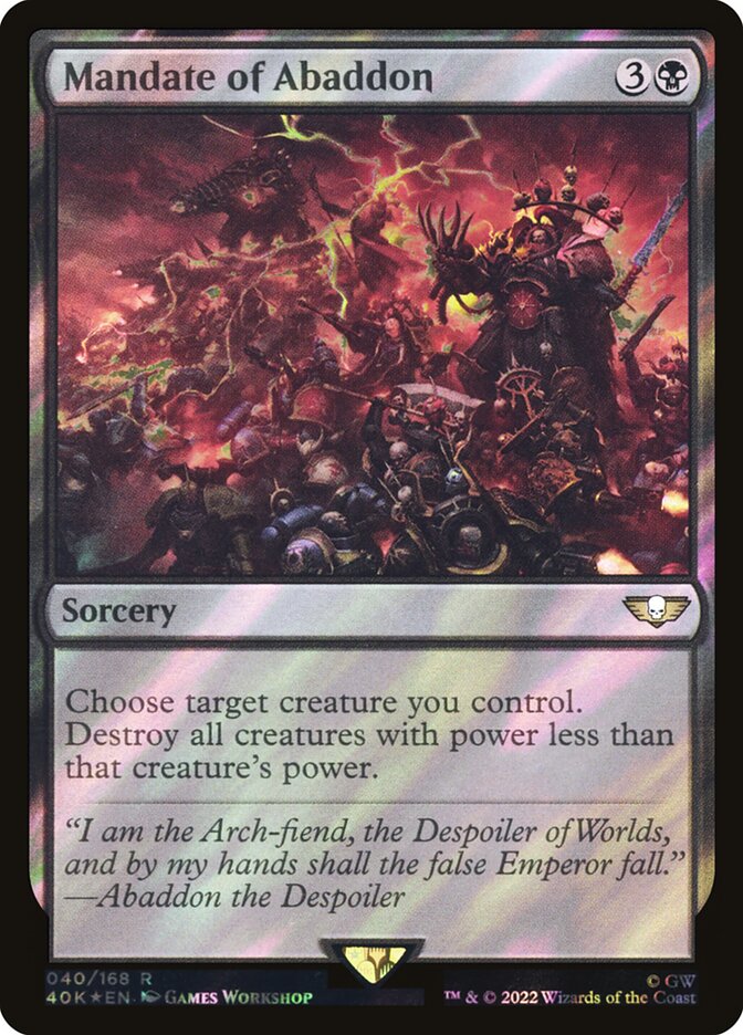 Mandate of Abaddon card front