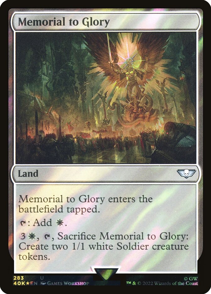 Memorial to Glory card front