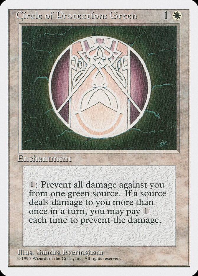 Circle of Protection: Green card front