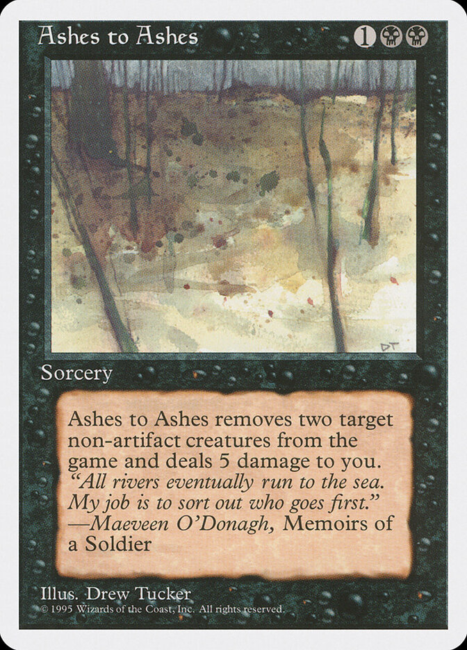 Ashes to Ashes card front