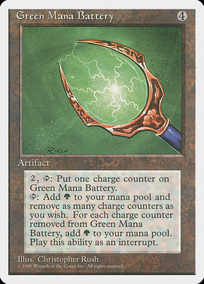 Green Mana Battery card front