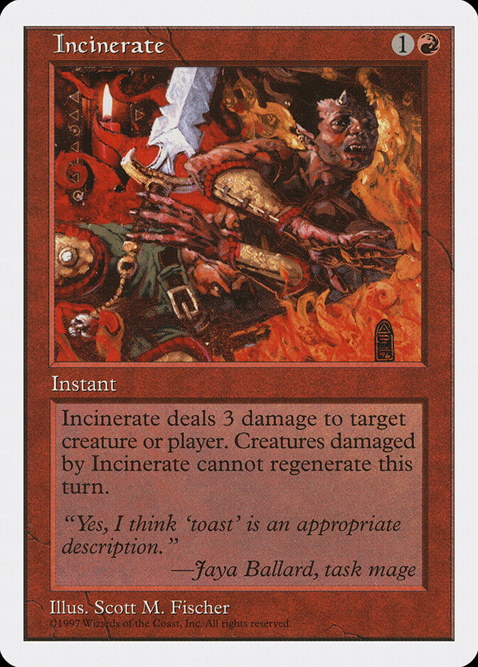 Incinerate card front