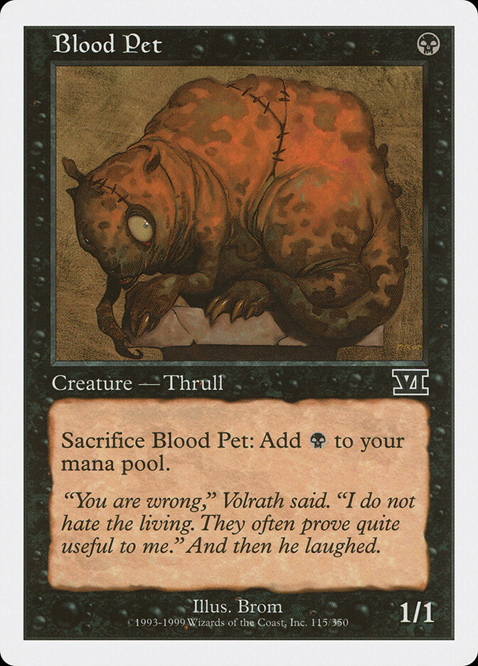 Blood Pet card front