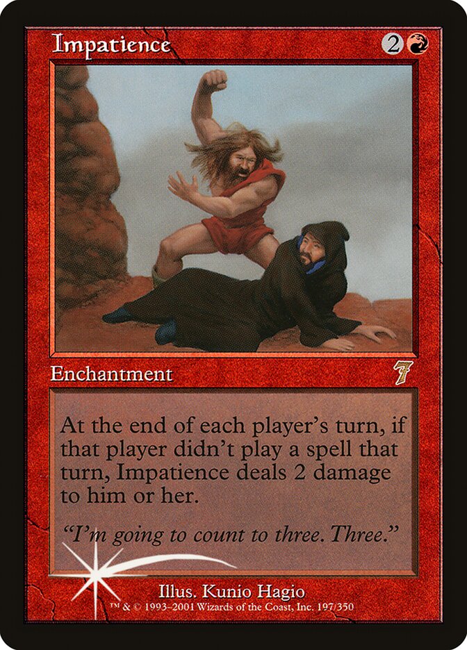 Impatience card front