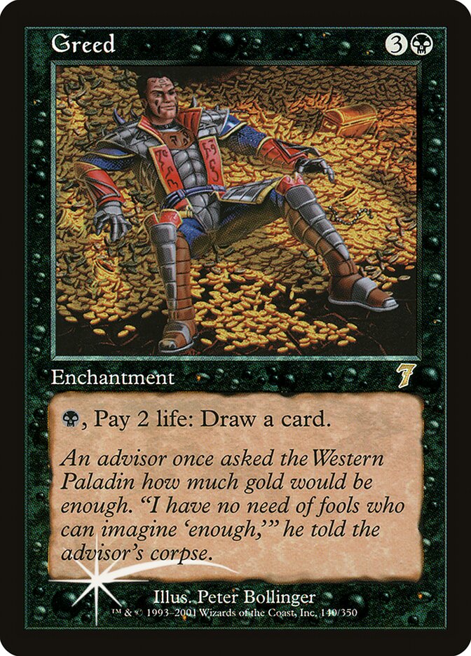 Greed card front