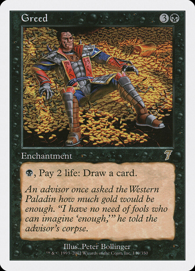 Greed card front