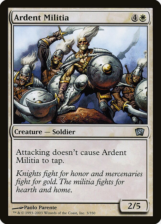 Ardent Militia card front