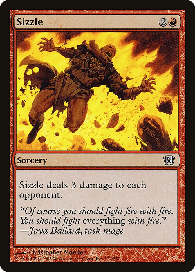 Sizzle card front