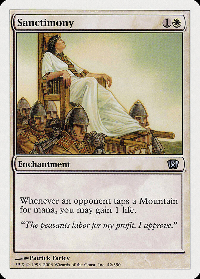 Sanctimony card front