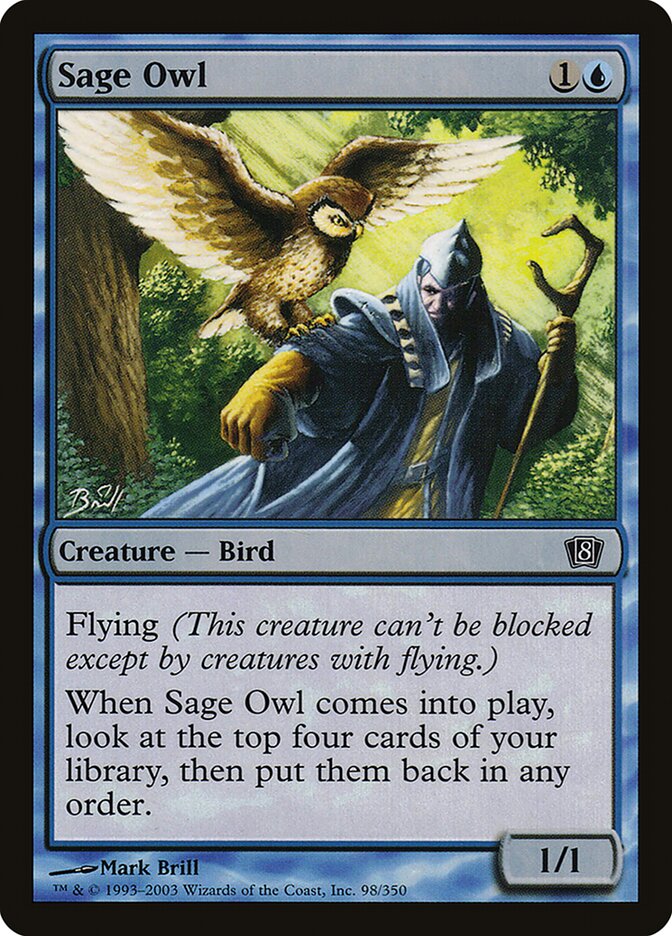 Sage Owl card front