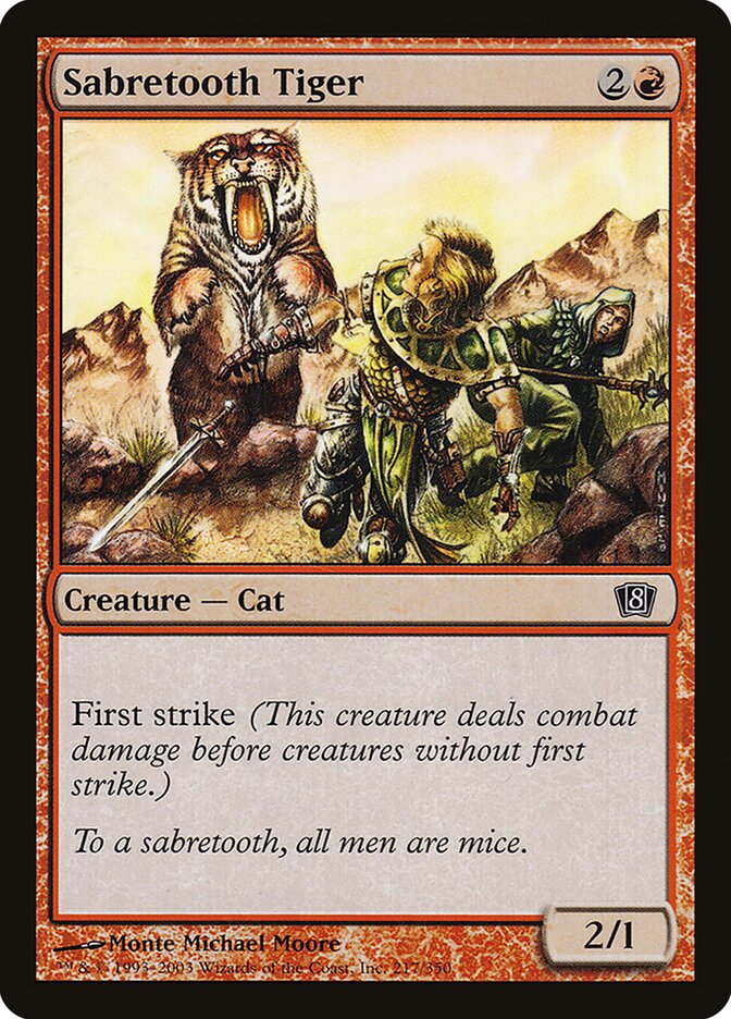 Sabretooth Tiger card front