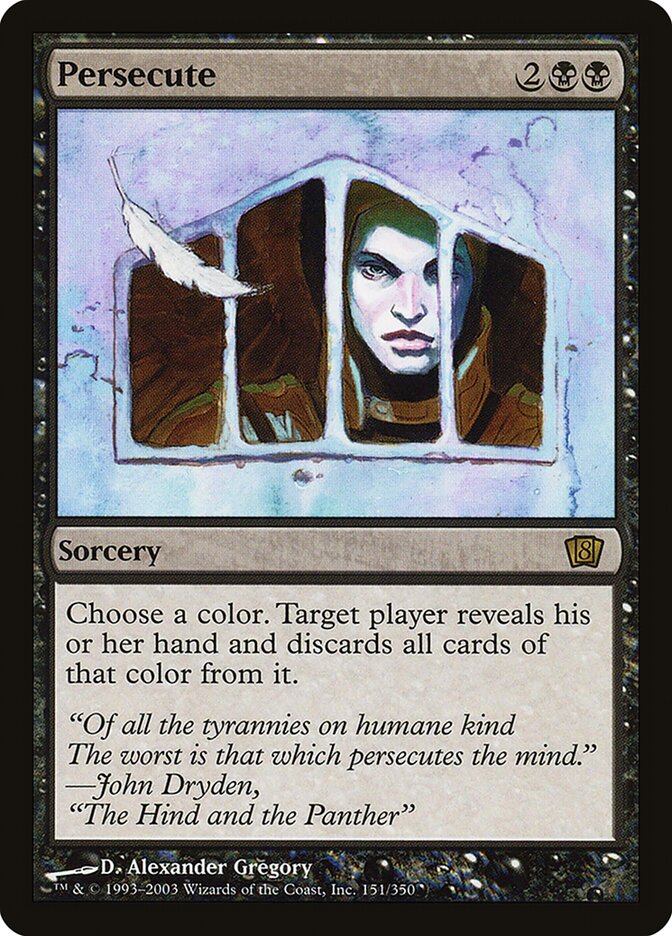 Persecute card front