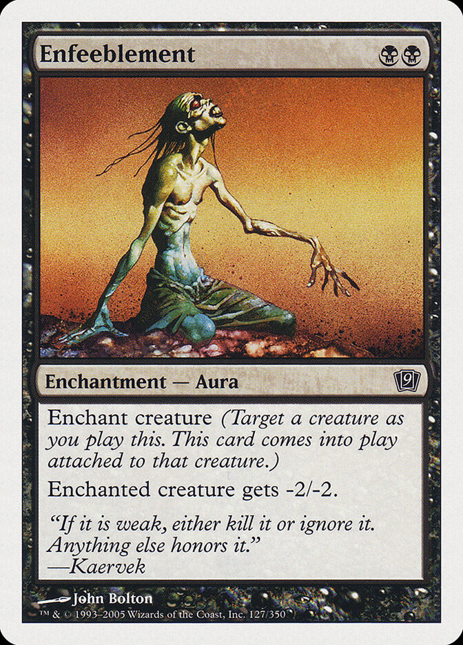 Enfeeblement card front