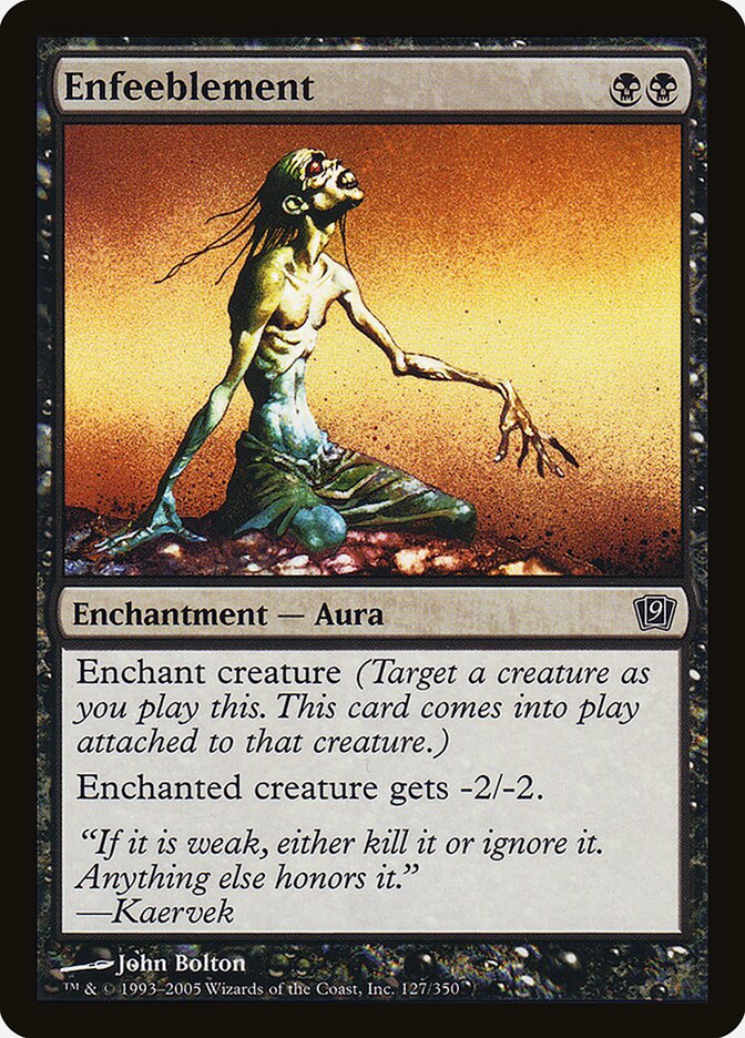 Enfeeblement card front