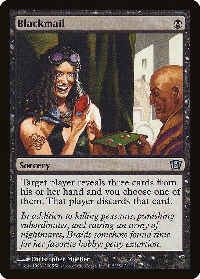Blackmail card front