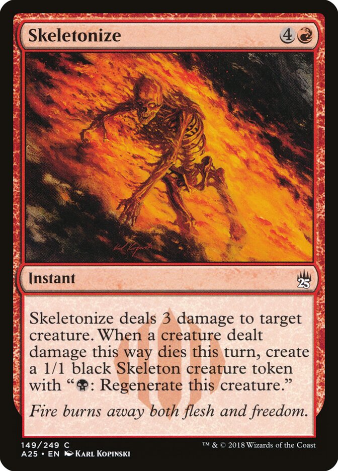 Skeletonize card front