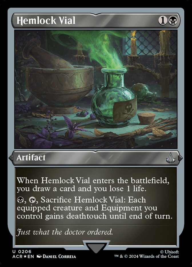 Hemlock Vial card front
