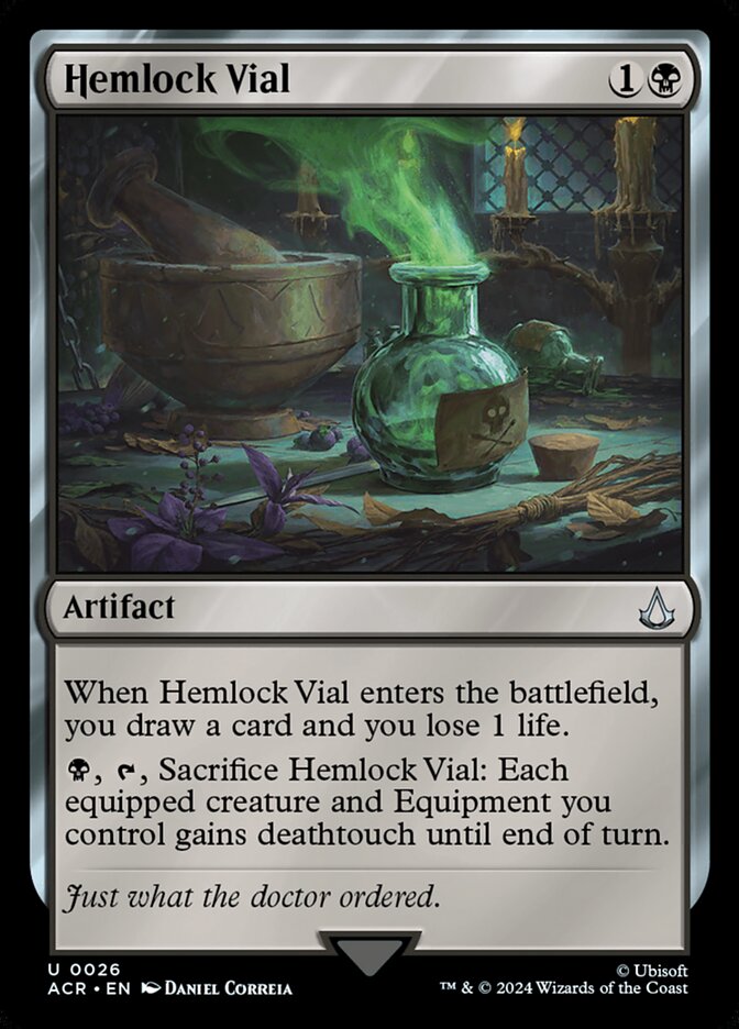 Hemlock Vial card front