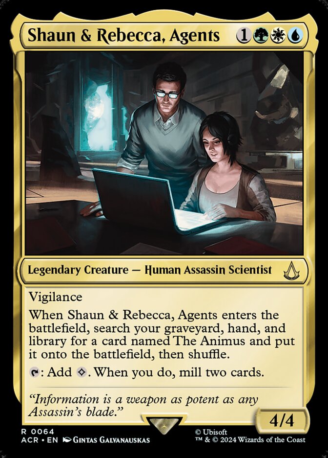 Shaun & Rebecca, Agents card front