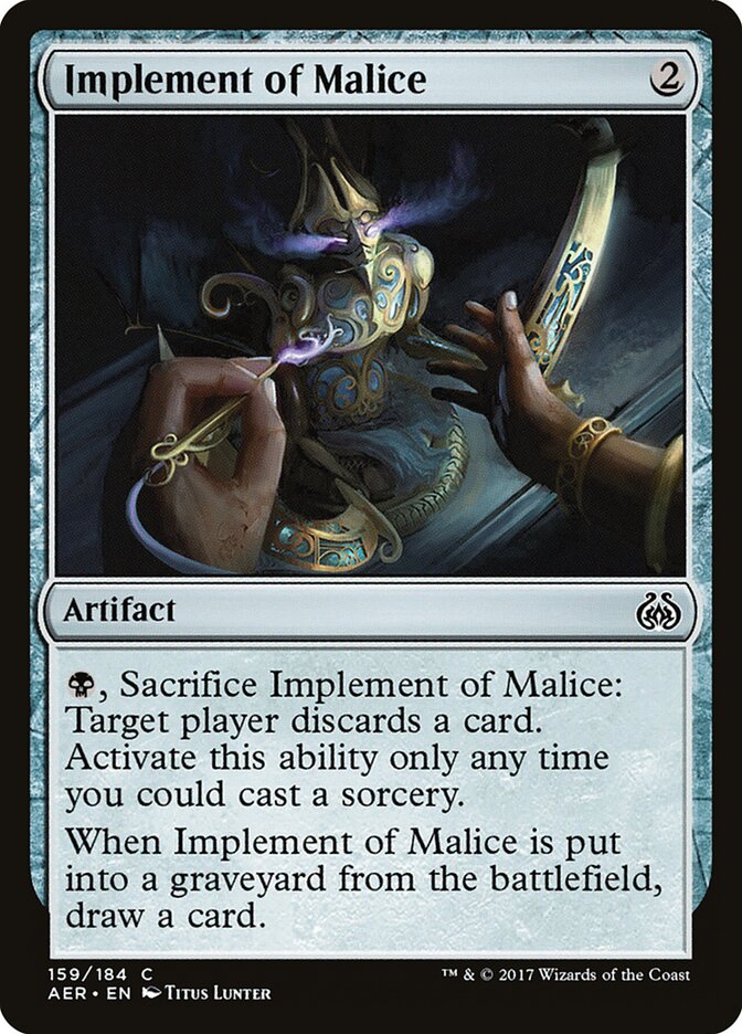 Implement of Malice card front