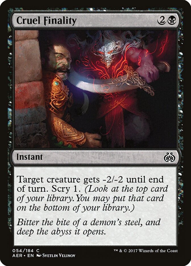 Cruel Finality card front