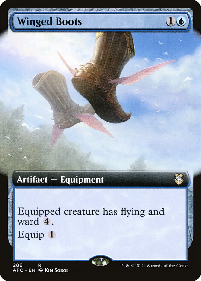 Winged Boots card front