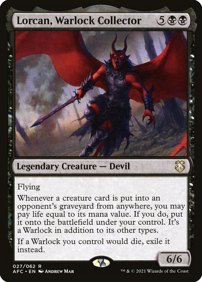 Lorcan, Warlock Collector card front