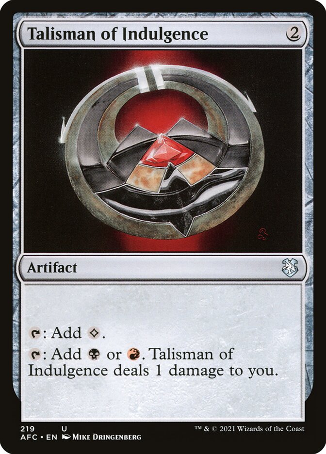 Talisman of Indulgence card front