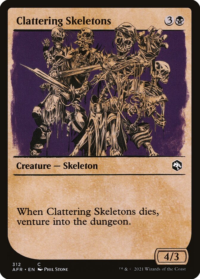 Clattering Skeletons card front